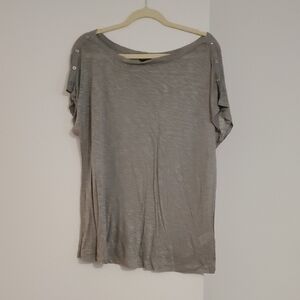 Banana Republic Gray Cuffed Sleeve Relaxed T-Shirt